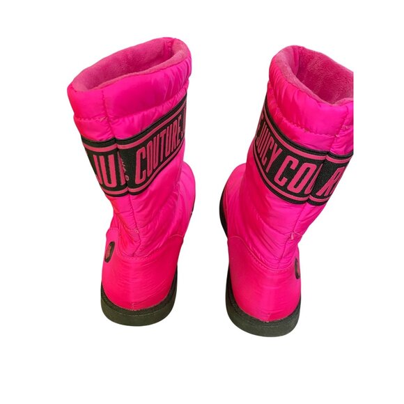 Juicy Couture Womens Hot Pink Winter Boots Size 10 Neon Retro Sporty Cute Barbie - Picture 3 of 11